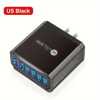 6-Port USB 30W QC3.0 Fast Charging Adapter for Mobile Phones, US Plug Quick Charge Adapter, Portable Travel Wall Charger - Buy online at  Vibe In Cart.