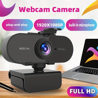 [HD Webcam with Privacy Cover] 1080P Full HD Webcam with Auto-Focus & Privacy Cover | USB Plug-And-Play, Built-In Microphone, for Gaming, Video Conferencing, Laptop & Desktop - Buy online at  Vibe In Cart.