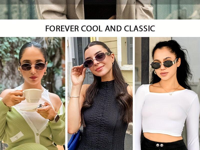 Vintage Oval Narrow Frame Sunglasses for Women and Men, Hexagonal Golden Metal Sunglasses with UV Protection - Buy online at  Vibe In Cart.