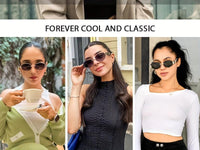 Vintage Oval Narrow Frame Sunglasses for Women and Men, Hexagonal Golden Metal Sunglasses with UV Protection - Buy online at  Vibe In Cart.