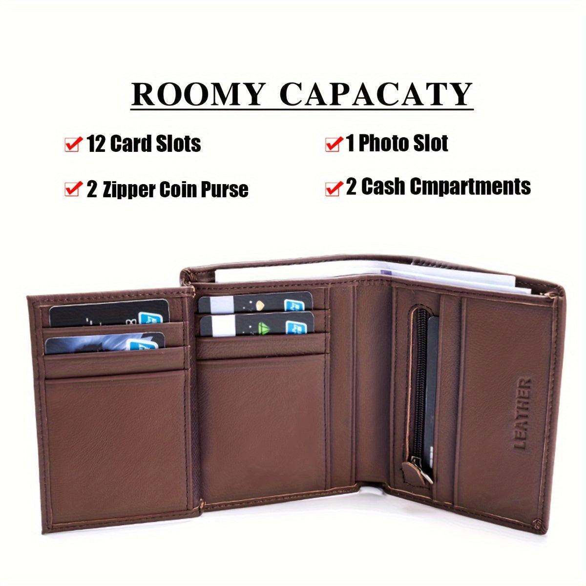 [Genuine Leather Card Holder] Genuine Leather Vintage Thin Vertical Short ID Credit Card Holder Wallet | 1pc for Men & Women, Solid Color, Lining, Non-Braided - Ideal for Thanksgiving, Father's Day, Christmas, Valentine's Day - Buy online at  Vibe In Cart.