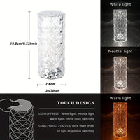1pc Crystal Diamond Desk Lamp | Color-changing Touch Control LED Night Light with 3-Color USB Charger - Perfect for Home Decor, Halloween, Christmas, Office Desk, Camping, Parties, etc. - Buy online at  Vibe In Cart.
