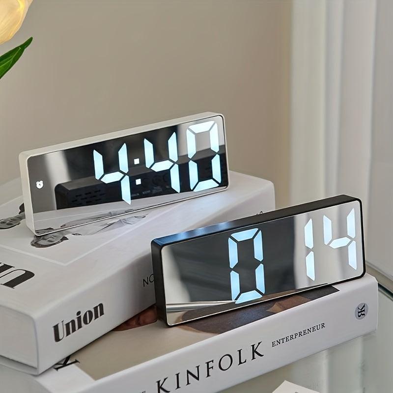 1pc Creative Mirror Digital Alarm Clock | LED Display, Temperature Time Date, USB Plug In, Silent, Portable, Ideal for Home Office Decoration, Perfect Gift for Christmas And Valentine'S Day - Buy online at  Vibe In Cart.