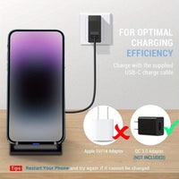 Wireless Charger Stand, 15W Fast Charging Dock Phone Charger, Adaptive LED Wireless Charging Station, for Iphone 16 15 14 13 12 11 9 8 XR, Samsung S25 24 23 22 S21 S10 S9, LG V40 G8, Pixel 8 7 6, Etc. - Buy online at  Vibe In Cart.