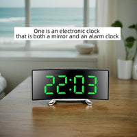 Creative LED Curved Screen Mirror Alarm Clock, Multifunctional Silent Smart Desktop Clock, Christmas Valentine's Day New Year Holiday Gift, 1 pc - Buy online at  Vibe In Cart.