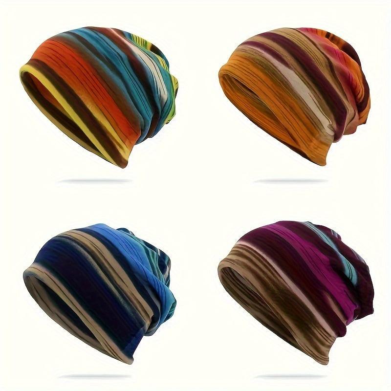 Outdoor Pullover Hat Winter Casual Beanies Hat Stripe Print Skull Cap For Men Women Hip Hop Caps Skating Ski Caps Christmas Gift - Buy online at  Vibe In Cart.