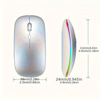 Rechargeable LED Backlit Wireless Mouse, Ultra-Thin 2.4G/5.2 Dual Mode Silent Portable USB Optical Gaming Mouse, Compatible with Laptop/Desktop/Tablet, Ambidextrous Design, 500mAh Battery, Type-C Charging, No Charger Included - Buy online at  Vibe In Cart.