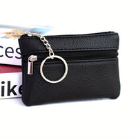 Small Casual PU Wallet with Keychain and Coin Purse