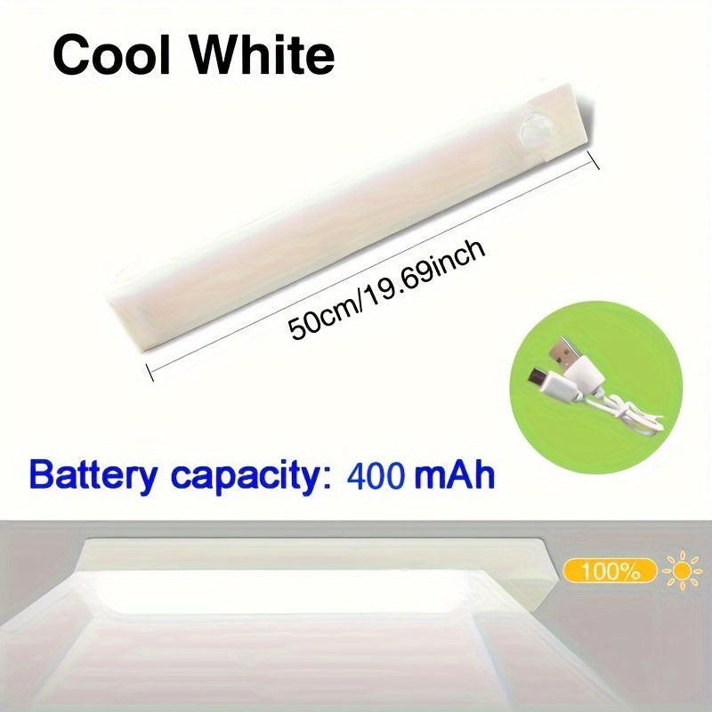 [Motion Sensor LED Light] 1pc White & Warm White Motion Sensor LED Light - Magnetic USB Rechargeable, 3.94"-19.69" Range, Battery/USB Powered, No Drill Required for RV, Kitchen, Wardrobe, Bedroom, Under Cabinet & Night Light - Buy online at  Vibe In Cart.