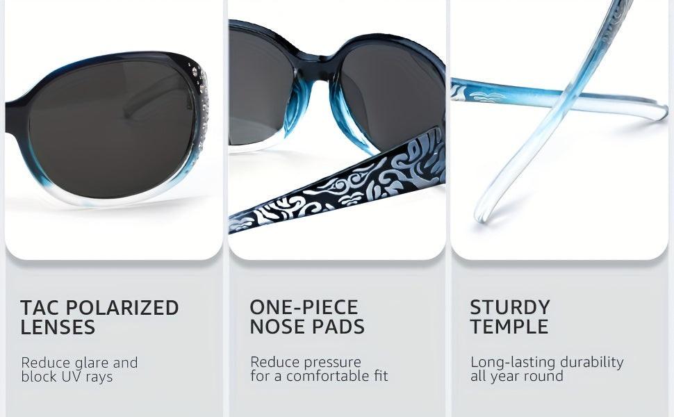 LVIOE Outlets Polarized Fashion Glasses for Women, Rhinestone Wrap Around Fashion Glasses with Protection Lens LS008 - Buy online at  Vibe In Cart.