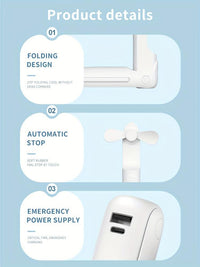 Compact And Portable Mini Fan That Folds, Featuring a High-Capacity, Extended Usage Time, Powerful Airflow, And Multifunctional Capabilities Including an Emergency Power Bank And Flashlight. Ideal for Outdoor Activities, Camp - Buy online at  Vibe In Cart.