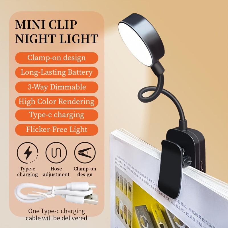 [USB Rechargeable Reading Lamp] USB Rechargeable Reading Lamp, Adjustable Brightness 360° Flexible Book Light for Night Reading, Bedside, Tablet, Study and Work - Buy online at  Vibe In Cart.