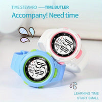 Kids Fashionable Sports Watch | 30m Water Resistance, Glow-in-the-Dark, Digital Display, Rubber Strap, Plastic Case, Button Battery, White Dial - Ideal for Boys and Girls, Perfect for School Supplies - Buy online at  Vibe In Cart.