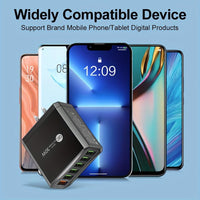 6-Port USB 30W QC3.0 Fast Charging Adapter for Mobile Phones, US Plug Quick Charge Adapter, Portable Travel Wall Charger - Buy online at  Vibe In Cart.