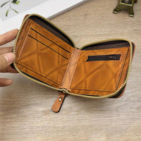 Men'S Faux Leather Zipper Wallet, Street Style, Black, Ultra Light, Retro Printed, USD Short Zipper Cross Border, with Grommets, Non-Braided Weaving, Hand Wash or Professional Dry Clean, for Friends, Husbands, Commuting, Busi - Buy online at  Vibe In Cart.