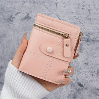 New Women'S Short Two-Fold Coin Purse for Storing Bank Cards, Credit Cards, And Multiple Card Slots with a Zipper Wallet. - Buy online at  Vibe In Cart.
