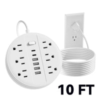 1pc 12-in-1 Multi-functional Power Socket With Surge Protector, 6 AC Outlets, 4 USB Outlets And 2 Type-c Ports. Wall-mountable Power Extension. Portable And Compact Design. Suitable For Home, Office And School. In White And B - Buy online at  Vibe In Cart.