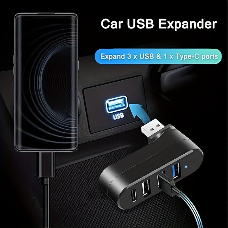 [USB 3.0 Hub] 4-Port USB 3.0 Hub [90°, 180° Rotatable], USB Splitter, 3 USB Ports and 1 USB C Power/Data Port, USB Extender for Laptops, Cars, iMacs, MacBook Air, MacBook Pro, etc - Buy online at  Vibe In Cart.