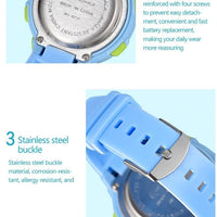 Kids Fashionable Sports Watch | 30m Water Resistance, Glow-in-the-Dark, Digital Display, Rubber Strap, Plastic Case, Button Battery, White Dial - Ideal for Boys and Girls, Perfect for School Supplies - Buy online at  Vibe In Cart.