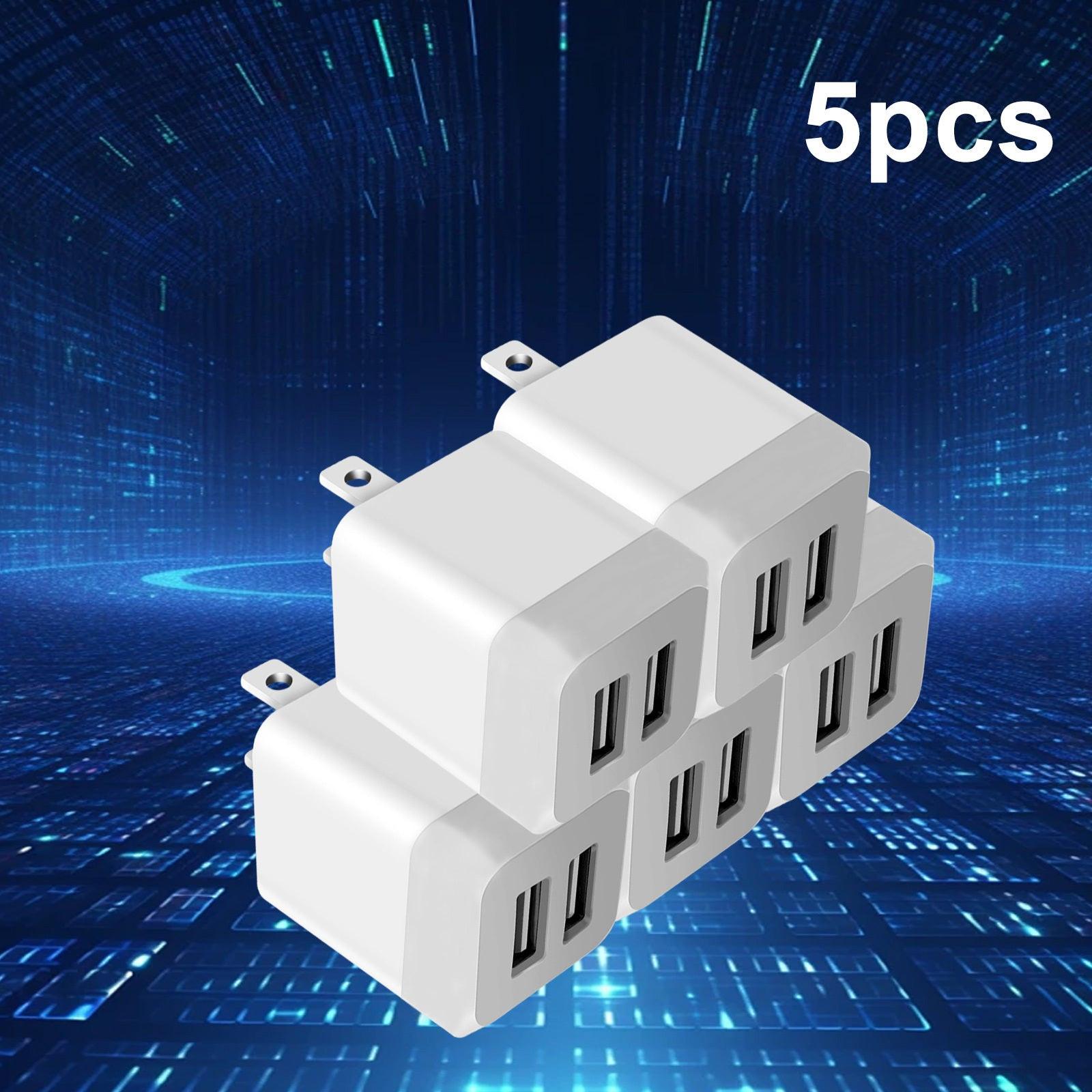 USB Wall Charger, Dual Port Quick Charger Plug Cube for iPhone 15 14 13 12 11 Pro Max 10 SE X 8 7 Plus Power Block Fast Charging Box Brick - Buy online at  Vibe In Cart.