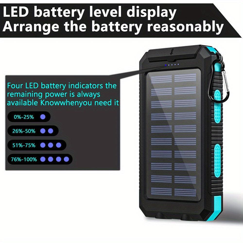 Solar Charger-40000mAh Solar Charger Power Bank -Portable Solar Phone Battery Panel Charger, QC3.0 Dual USB Port Battery Pack Charger Portable For All Cell Phones & Electronic Devices- Long Lasting, Travel Camping, LED Flashl - Buy online at  Vibe In Cart.