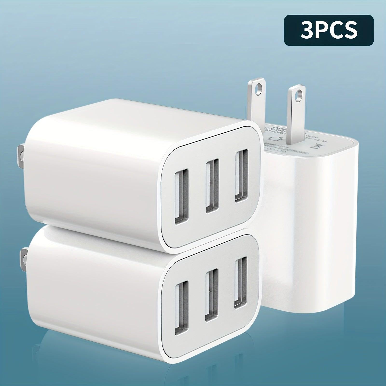 [3PCS Fast USB Charger] 3PCS Fast Charging USB Wall Charger Adapter Plug Cube | Quick Charge for iPhone 14 13 12 11 Pro Max 10 SE X XS 8 Plus | Power Block Charging Box Brick - Buy online at  Vibe In Cart.
