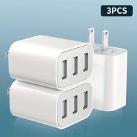 [3PCS Fast USB Charger] 3PCS Fast Charging USB Wall Charger Adapter Plug Cube | Quick Charge for iPhone 14 13 12 11 Pro Max 10 SE X XS 8 Plus | Power Block Charging Box Brick - Buy online at  Vibe In Cart.