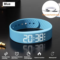 Unisex Digital Watch With Alarm, Pedometer, Timer, Luminous In White