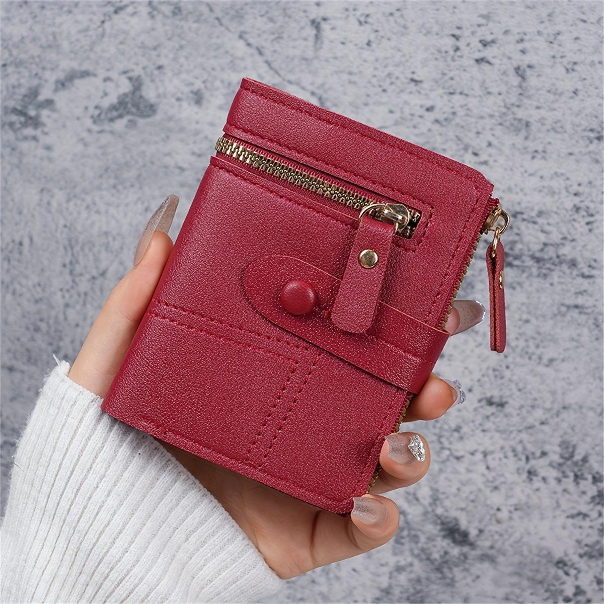 New Women'S Short Two-Fold Coin Purse for Storing Bank Cards, Credit Cards, And Multiple Card Slots with a Zipper Wallet. - Buy online at  Vibe In Cart.