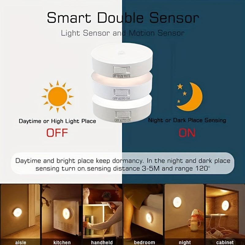 8- USB Rechargeable Night Light with PIR Motion Sensor, Adhesive Magnetic Strip for Closets, Cabinets, Stairs, Bedrooms, And More! - Buy online at  Vibe In Cart.