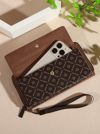 Classic PU Women'S Wallet, Long, Color-Block, Double-Layer Design, Zipper Closure, Zip Pocket, Photo Separation Layer, Nylon Lining, Continental Form Factor, with Positioning Printing for Women - Buy online at  Vibe In Cart.