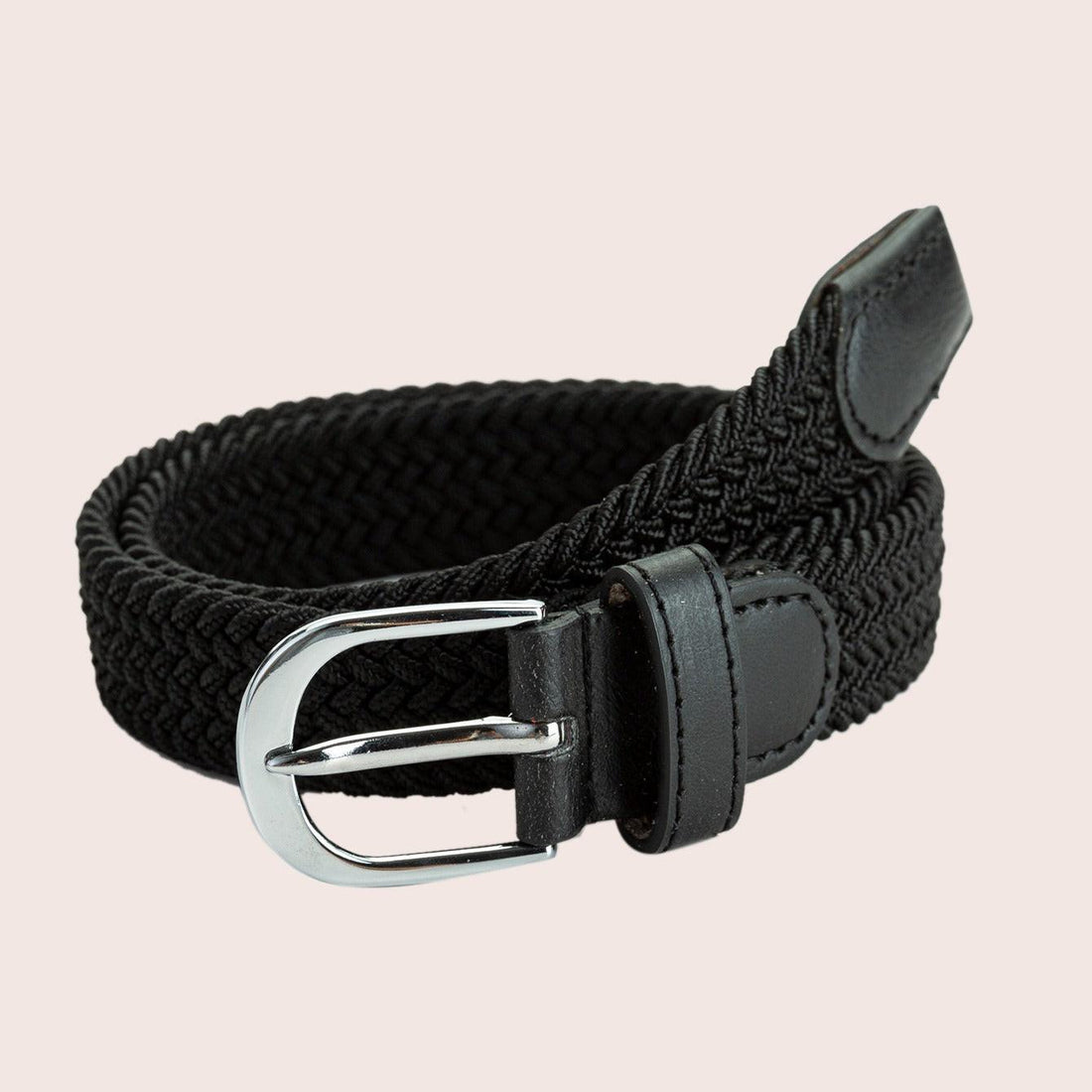 Children's Black Elastic Woven Belt Metal Buckle Belt - Buy online at  Vibe In Cart.