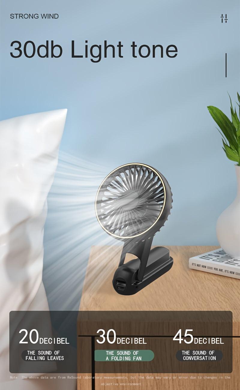 NEW USB charging foldable handheld small fan, can hang neck and desktop, can be handheld, detachable and clean, digital display, five speed adjustment, with power bank function, 4000mAh outdoor small fan - Buy online at  Vibe In Cart.