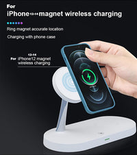 Magnetic 5in 1 Wireless Charger Stand 3 devices at the same time, 15W Qi Fast Charging Dock Station Holder 3 adjustable Light Compatible with iPhone17/16/15/14/13/12 Pro Max Mini, iWatch SE/6/5/4/3/2, AirPods 3/2/Pro iPhone 1 - Buy online at  Vibe In Cart.