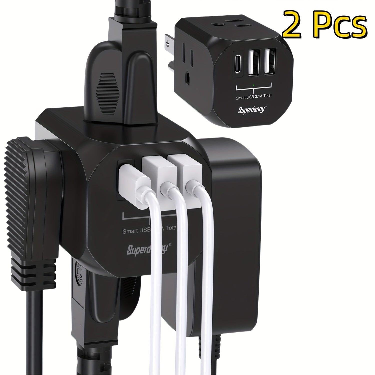 7 In 1 Multi Plug Outlet Extender With 3 USB Ports (1 USB-C) & 4 AC Outlets, 15A/1875W For Home, Office, Dorm & Travel - Ideal For Charging Multiple Devices - Buy online at  Vibe In Cart.