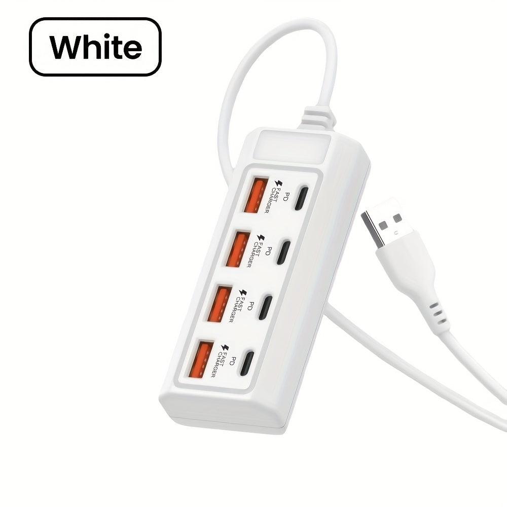 [25W 8-Port USB Charger] 25W 8-Port USB Wall Charger | Fast Charging Station with Smart Management - 4 USB-A + 4 PD Ports - Compatible for Smartphones, Tablets, Laptops, Power Banks & PD Devices - 2023 Upgraded Multi-Device C - Buy online at  Vibe In Cart.