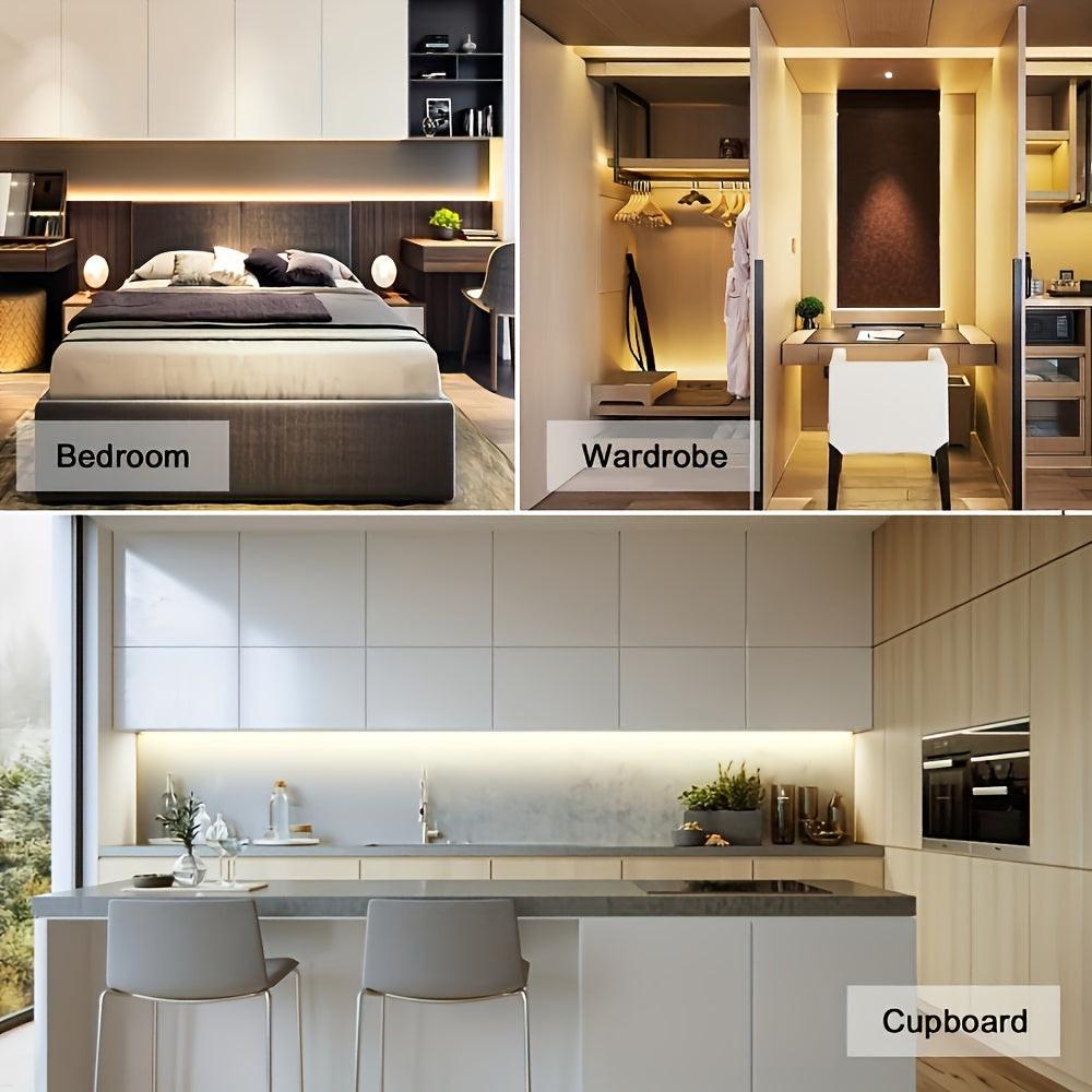 10ft-32.8ft USB-Powered Motion Sensor LED Strip Lights, Automatic Sensing Switch, White & Warm Light, Ideal for Stairs, Closets, Kitchens, Bedrooms, and Hallways - Buy online at  Vibe In Cart.