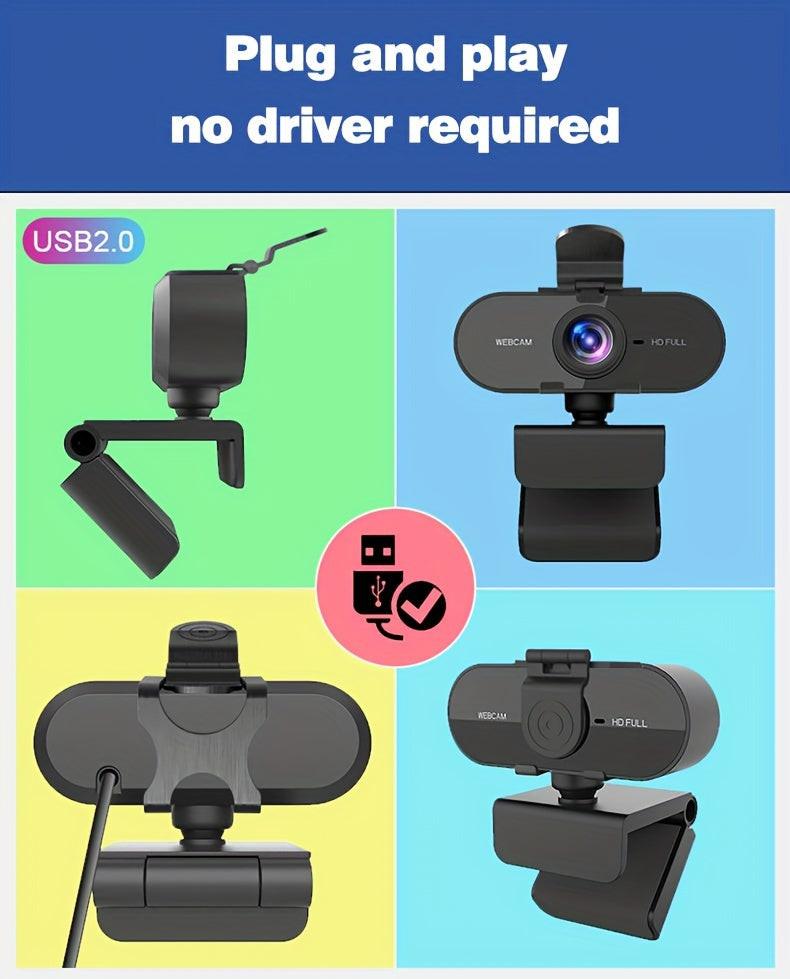 1080P Full HD Webcam with Built-In Microphone, Plug And Play, Privacy Cover, Stand, Suitable for Meetings, Game Streaming, Voice Calls, Online Classes, And Home Office Use, High-Definition Video, Easy Installation, Computer C - Buy online at  Vibe In Cart.