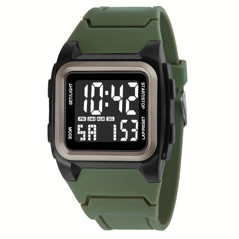 Stylish Square Large Screen Sports Electronic Watch, Night Light Wrist Watch, Suitable For Boys And Girls, Birthday Gift - Buy online at  Vibe In Cart.