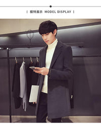 Men Long Cotton Coat 2024 Autumn Winter New Wool Blend Pure Color Casual Business Fashion Slim Windbreaker Jacket Men Clothing - Buy online at  Vibe In Cart.