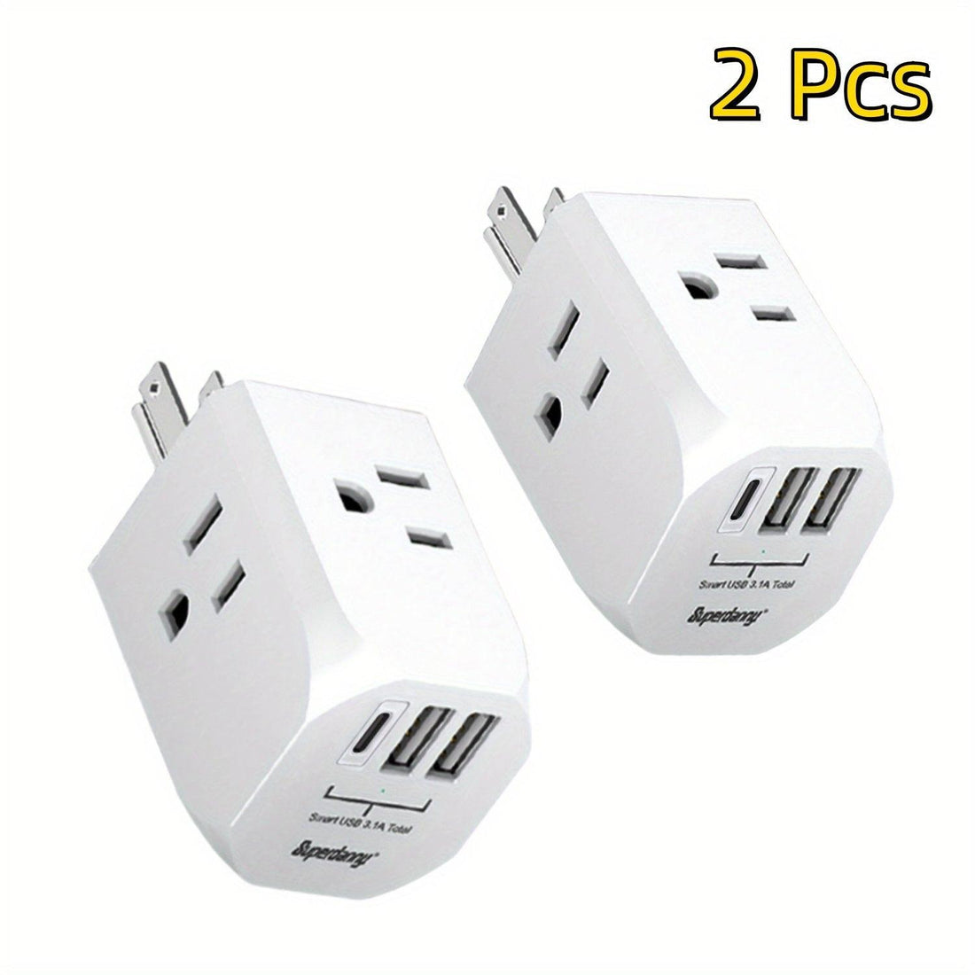 7 In 1 Multi Plug Outlet Extender With 3 USB Ports (1 USB-C) & 4 AC Outlets, 15A/1875W For Home, Office, Dorm & Travel - Ideal For Charging Multiple Devices - Buy online at  Vibe In Cart.