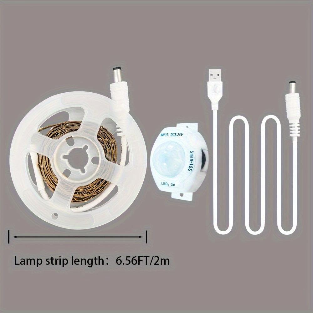 1 Roll LED Light Strip Motion Sensor Light, DC5V Warm White Light Body Sensor Light, 3.28ft To 16.4ft Flexible Light Strip, Suitable For Stairs, Corridors, Mirrors, Cabinets, Bedrooms And So On - Buy online at  Vibe In Cart.