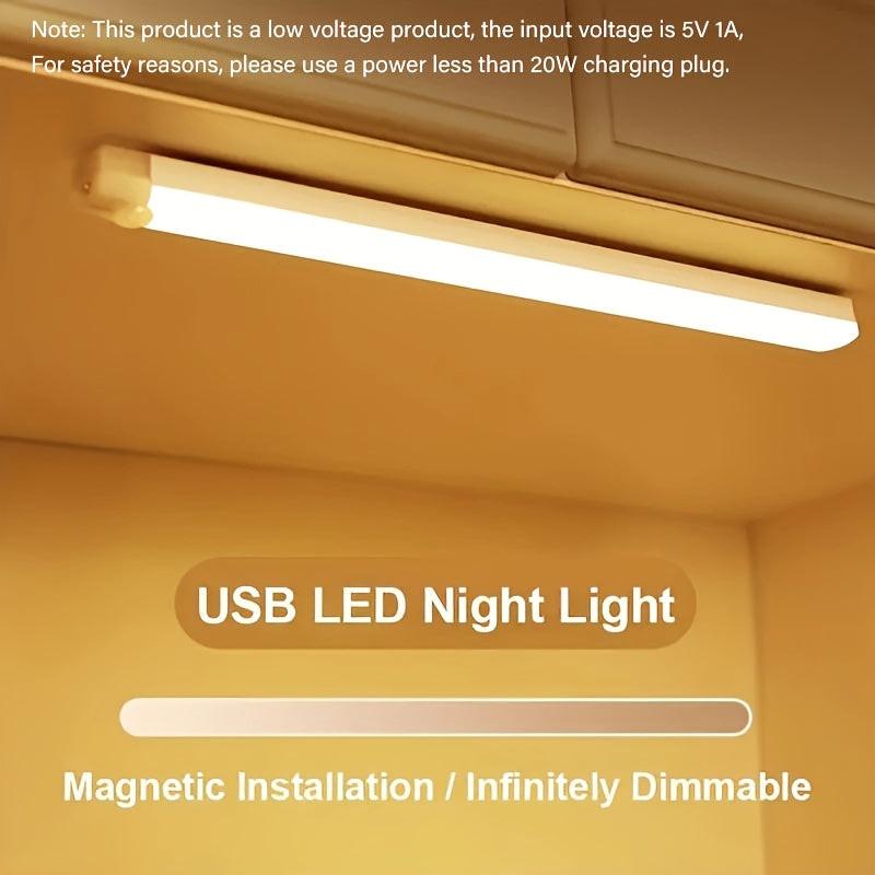 [Motion Sensor LED Light] 1pc White & Warm White Motion Sensor LED Light - Magnetic USB Rechargeable, 3.94"-19.69" Range, Battery/USB Powered, No Drill Required for RV, Kitchen, Wardrobe, Bedroom, Under Cabinet & Night Light - Buy online at  Vibe In Cart.