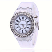 Bright Rhinestone LED Fashion Trendy Unisex Student Couple Jelly Quartz Watch - Buy online at  Vibe In Cart.
