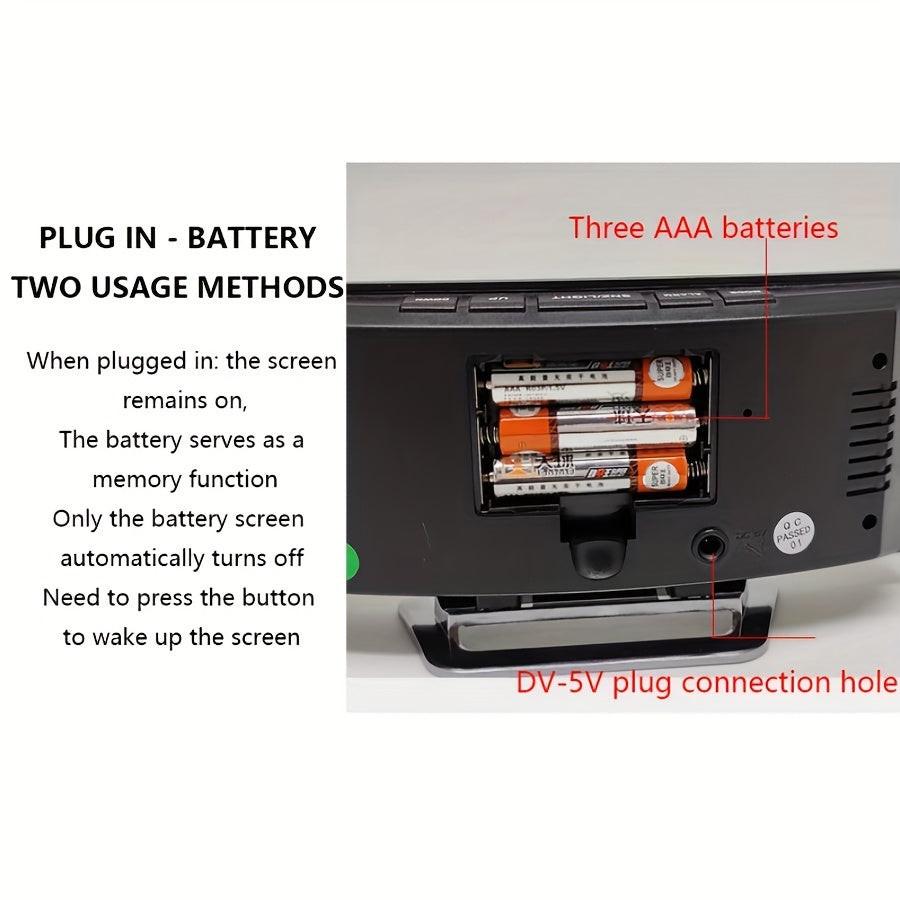 Creative LED Curved Screen Mirror Alarm Clock, Multifunctional Silent Smart Desktop Clock, Christmas Valentine's Day New Year Holiday Gift, 1 pc - Buy online at  Vibe In Cart.