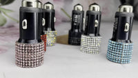 [Shiny Diamond Car Charger] Shiny Artificial Diamond Car Charger | Dual USB Ports, Lightweight Aluminum Alloy, Male to Male Connector, 12-24V Power Adapter, Car Interior Decor & Safety Hammer, Without Battery, Vehicle Accesso - Buy online at  Vibe In Cart.