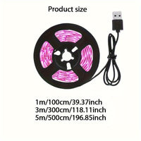 [USB TV lighting strip] Purple LED Strip 1pc USB-Powered 60 Lights | Non-Waterproof | TV Background & Indoor Decoration | Cuttable for Projects - Buy online at  Vibe In Cart.