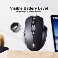 [UINEER Wireless Mouse] UINEER Rechargeable Tri-Mode Wireless Mouse | Ergonomic Design, 6 Buttons, Visible Battery Level, BT 4.0, 5.0 & USB | Office & Learning Mouse - Buy online at  Vibe In Cart.
