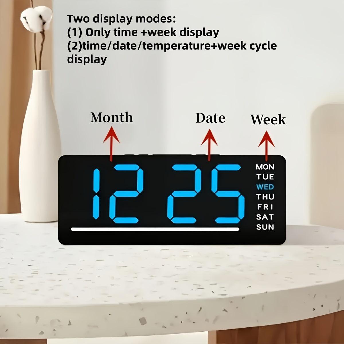 [Dual Alarm Clock] 1PCS Fashionable Large Digital Dual Alarm Clock with Mirror, Weekday Display, Snooze Function, Minimalist Design, USB-Powered Desk Clock for Living Room, Bedroom, Study, Office, Home Decor Art Piece - Buy online at  Vibe In Cart.