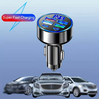 New Multi-Port Fast Charging Car Charger, Auto Charger, Quick Charge, 2PD with 4 USB Ports, Digital Display, Car Fast Charger, 6-in-1 Phone Charger Head, Car Phone Adapter Auto Accessory - Buy online at  Vibe In Cart.